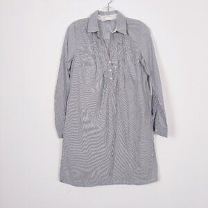 Old Navy Vintage Women's Striped Tunic Shirt Dress Blue White Size Medium Ruffle